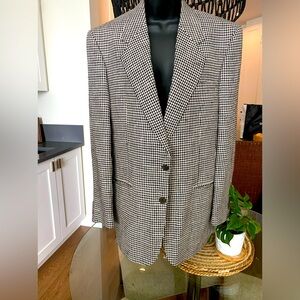 Vancouver BC 100% silk houndstooth unisex blazer